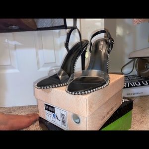 Alexander Wang Dupe Clear/Blk Heeled Sandals